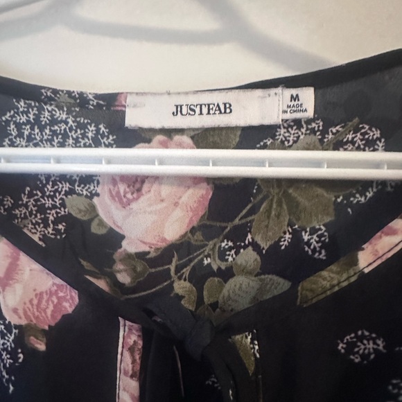 Navy Floral Long Sleeve Dress - Picture 3 of 6